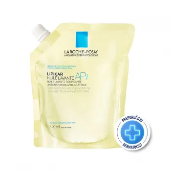 La Roche-Posay LIPIKAR HUILE LAVANTE AP+ Ulje za tuširanje za svakodnevno pranje osetljive suve kože s osećajem svraba i iritacija, pogodno za bebe, decu i odrasle REFILL, 400 ml