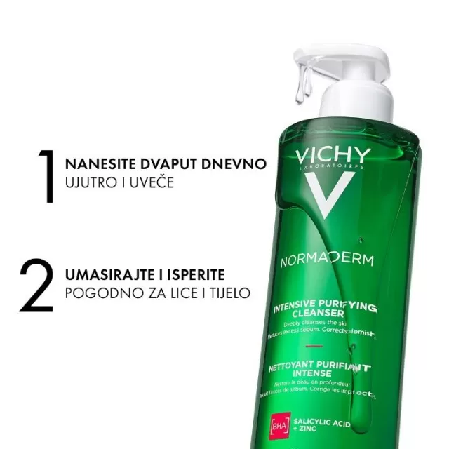 VICHY NORMADERM PHYTOSOLUTION - Gel za dubinsko čišćenje masne i aknama sklone kože, 400ml