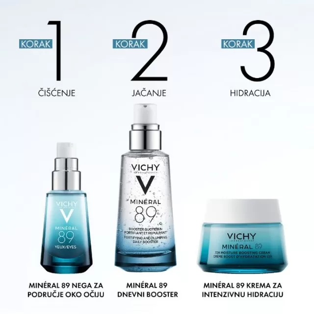 VICHY MINÉRAL 89 EYES Snažnija i punija koža oko očiju sa hijaluronskom kiselinom, 15 ml