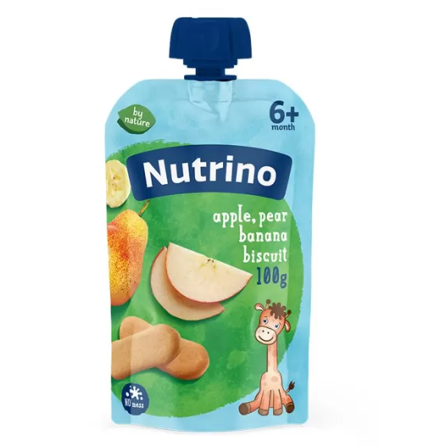 NUTRINO VOĆNI PIRE - JABUKA I BANANA SA KEKSOM 100G