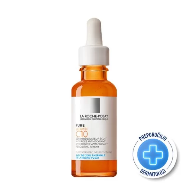 La Roche-Posay PURE VITAMIN C10 SERUM Obnavljajući serum protiv bora za sjaj i blistavost kože s čistim vitaminom C i salicilnom kiselinom, 30 ml