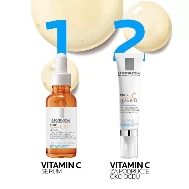 La Roche-Posay PURE VITAMIN C10 SERUM Obnavljajući serum protiv bora za sjaj i blistavost kože s čistim vitaminom C i salicilnom kiselinom, 30 ml