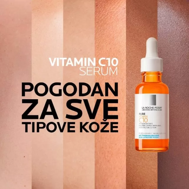 La Roche-Posay PURE VITAMIN C10 SERUM Obnavljajući serum protiv bora za sjaj i blistavost kože s čistim vitaminom C i salicilnom kiselinom, 30 ml