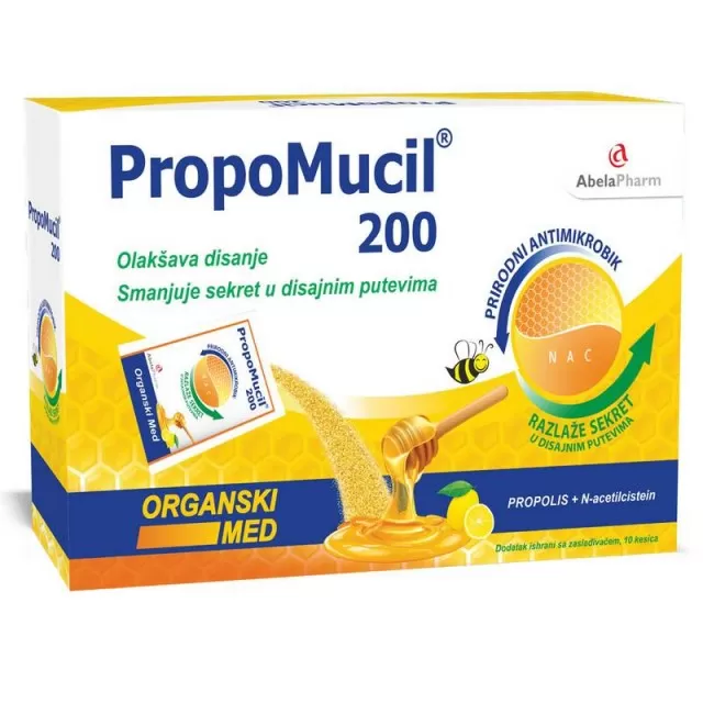 PROPOMUCIL 200 SA ORGANSKIM MEDOM, 10 KESICA
