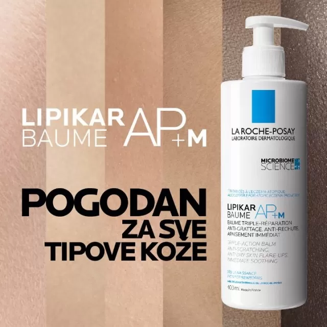 La Roche-Posay LIPIKAR BAUME AP+M Balzam protiv iritacije i svraba koji vraća lipide i trenutno umiruje kožu, pogodno za decu i odrasle, 400 ml