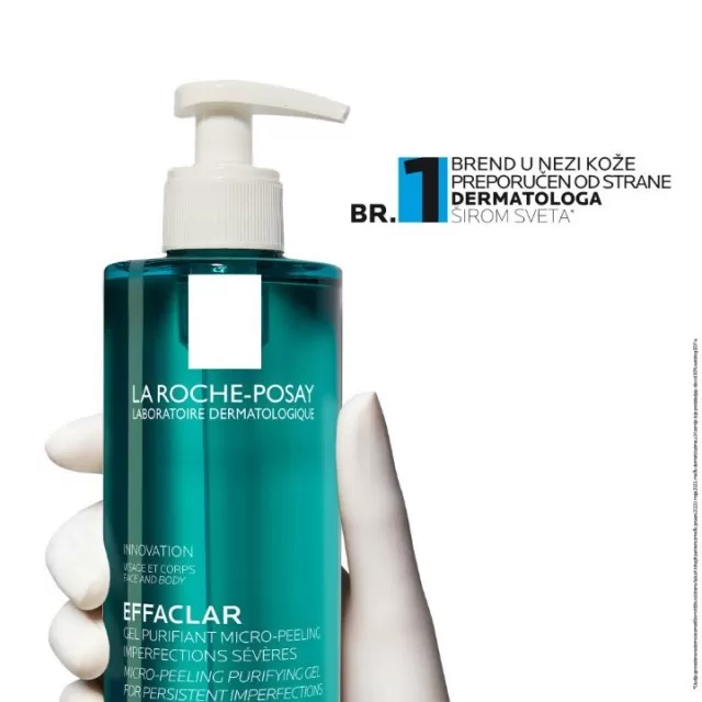 La Roche-Posay EFFACLAR Pročišćavajući mikro-piling gel za čišćenje lica i tela, za masnu kožu, 200 ml