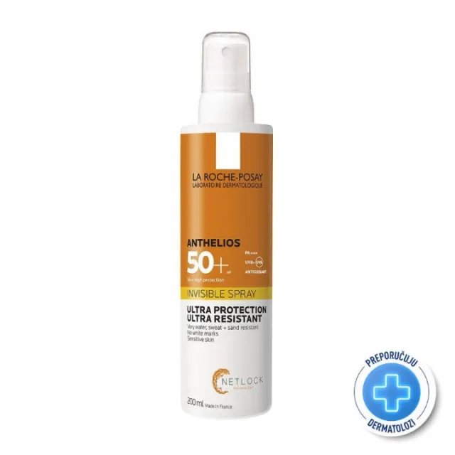 La Roche-Posay SUN ANTHELIOS Nevidljivi sprej za zaštitu od sunca za osetljivu kožu SPF50+, 200 ml