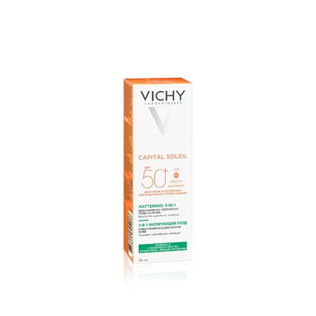 VICHY SUN CAPITAL SOLEIL MATIRAJUĆA NEGA 3-U-1 SPF50+ VRLO VISOKA ZAŠTITA, 50 ml