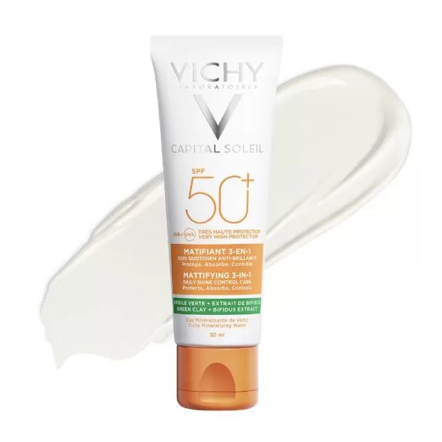VICHY SUN CAPITAL SOLEIL MATIRAJUĆA NEGA 3-U-1 SPF50+ VRLO VISOKA ZAŠTITA, 50 ml
