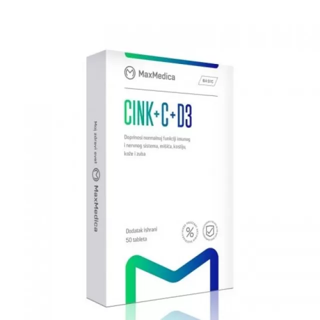 MAXMEDICA CINK+C+D3 TABLETE A50