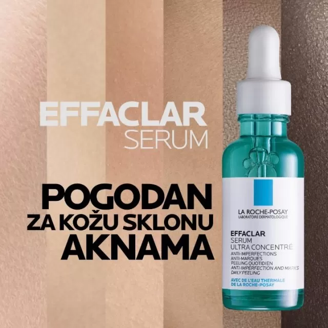 La Roche-Posay EFFACLAR ULTRA KONCENTRISANI SERUM Dnevni piling protiv nepravilnosti za kožu sklonu aknama u odraslom dobu, 30 ml