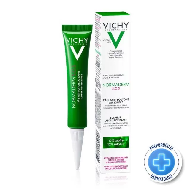 VICHY NORMADERM S.O.S. Sumporna pasta za kožu sklonu nepravilnostima i crvenilu, 20ml