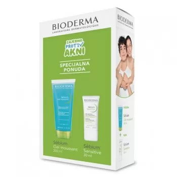 BIODERMA PROMO SEBIUM PENASTI GEL ZA PRANJE+SENSITIVE KREMA 