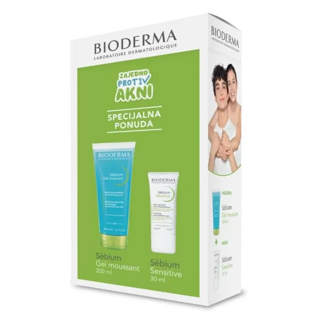 BIODERMA PROMO SEBIUM PENASTI GEL ZA PRANJE+SENSITIVE KREMA