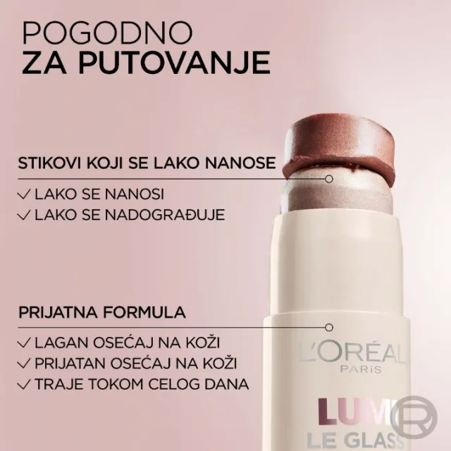 L’Oreal Paris Lumi Hajlajter U Stiku 620 Pink Ballet