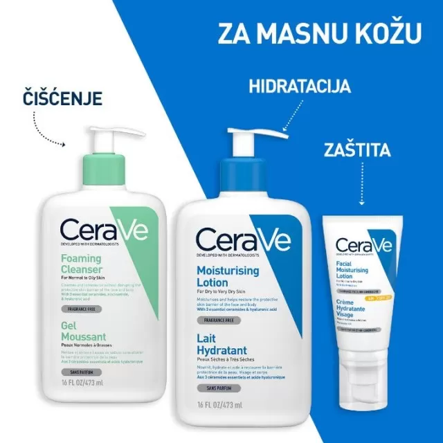 CERAVE PENUŠAVI GEL ZA ČIŠĆENJE ZA NORMALNU DO MASNU KOŽU 473ML