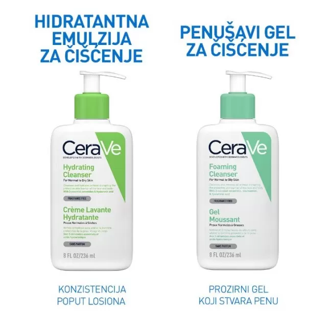 CERAVE HIDRANTNA EMULZIJA ZA ČIŠĆENJE ZA NORMALNU DO SUVU KOŽU 236ML