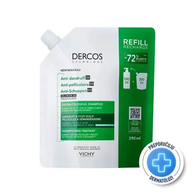 VICHY ŠAMPON PROTIV PERUTI ZA NORMALNU DO MASNU KOSU REFILL 390ML