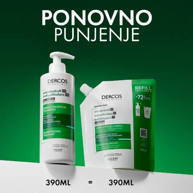 VICHY ŠAMPON PROTIV PERUTI ZA NORMALNU DO MASNU KOSU REFILL 390ML
