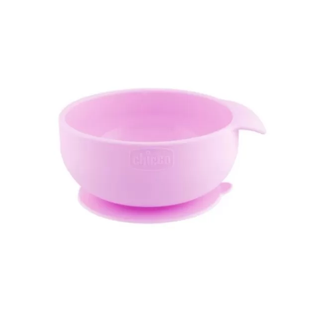 CHICCO VAKUMSKI SILIKONSKI TANJIR 6M+ ROZI