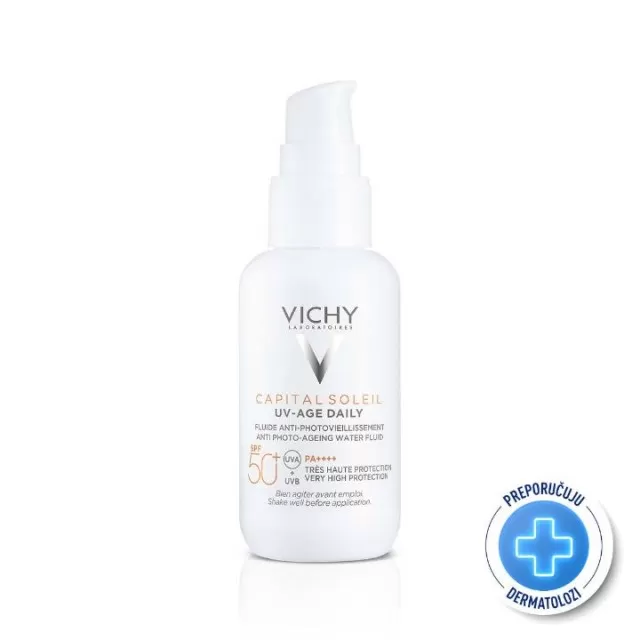 VICHY SUN CAPITAL SOLEIL UV-AGE DAILY VODENI FLUID PROTIV ZNAKOVA FOTOSTARENJA SPF50+, 40 ml