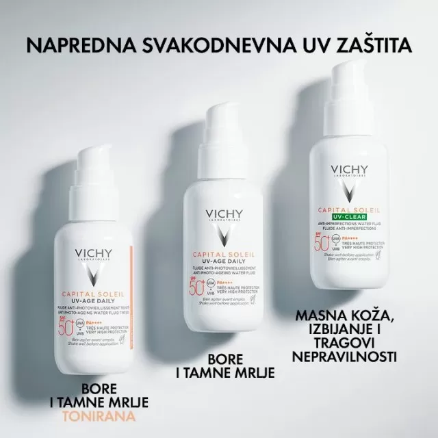 VICHY SUN CAPITAL SOLEIL UV-AGE DAILY VODENI FLUID PROTIV ZNAKOVA FOTOSTARENJA SPF50+, 40 ml