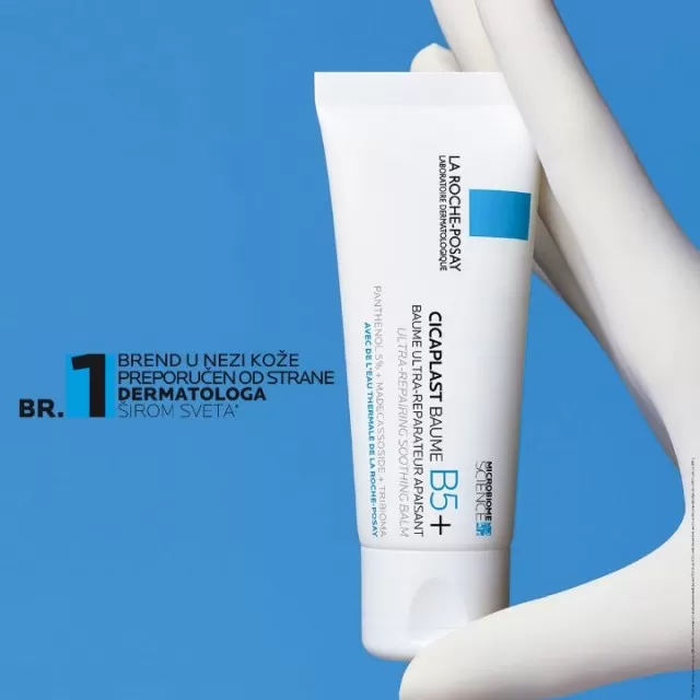 La Roche-Posay CICAPLAST BAUME B5 Balzam za bebe, decu i odrasle koji obnavlja i umiruje nadraženu kožu i trenutno umiruje osećaj peckanja, 40 ml
