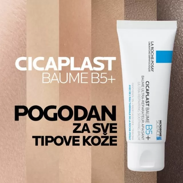 La Roche-Posay CICAPLAST BAUME B5 Balzam za bebe, decu i odrasle koji obnavlja i umiruje nadraženu kožu i trenutno umiruje osećaj peckanja, 40 ml