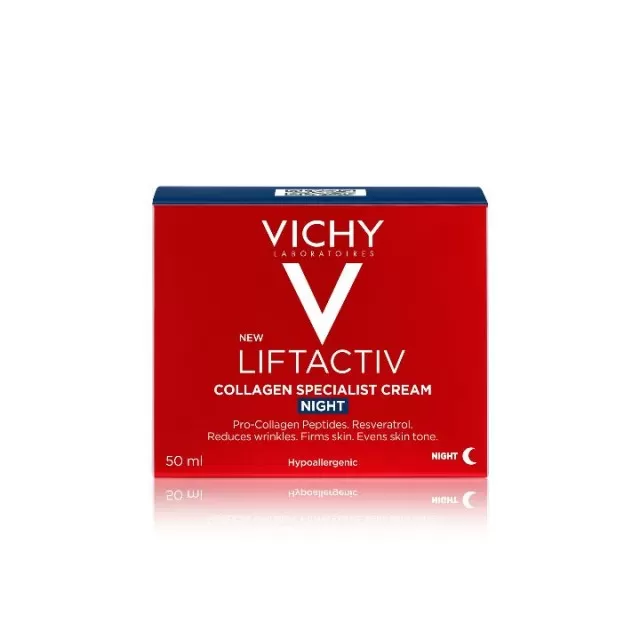 VICHY LIFTACTIV COLLAGEN SPECIALIST Noćna nega za korekciju bora, čvrstine i blistavosti kože s vitaminom Cg i anti-ageing peptidima, 50 ml
