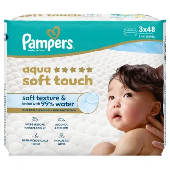PAMPERS VLAŽNE MARAMICE AQUA SOFT 3x48 KOM