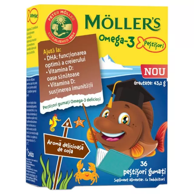 MOLLER'S OMEGA-3 JELLY FISH GUMENE RIBICE UKUS KOLE A36
