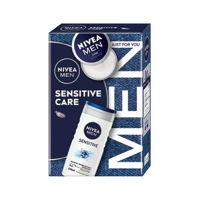 NIVEA SET MUŠKI SENSITIVE CARE (KREMA 75ML + GEL ZA TUŠIRANJE 250ML)