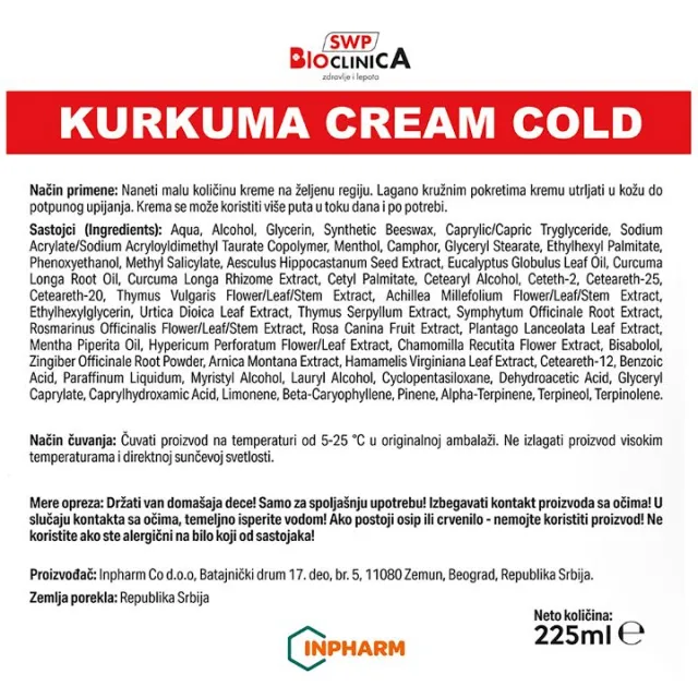 KURKUMA CREAM COLD 225ML