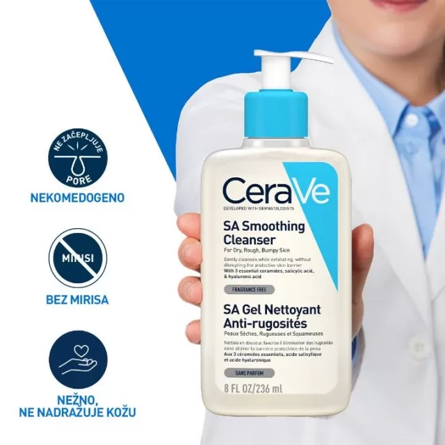 CERAVE SA SMOOTHING GEL ZA ČIŠĆENJE SUVE I GRUBE KOŽE 236ML