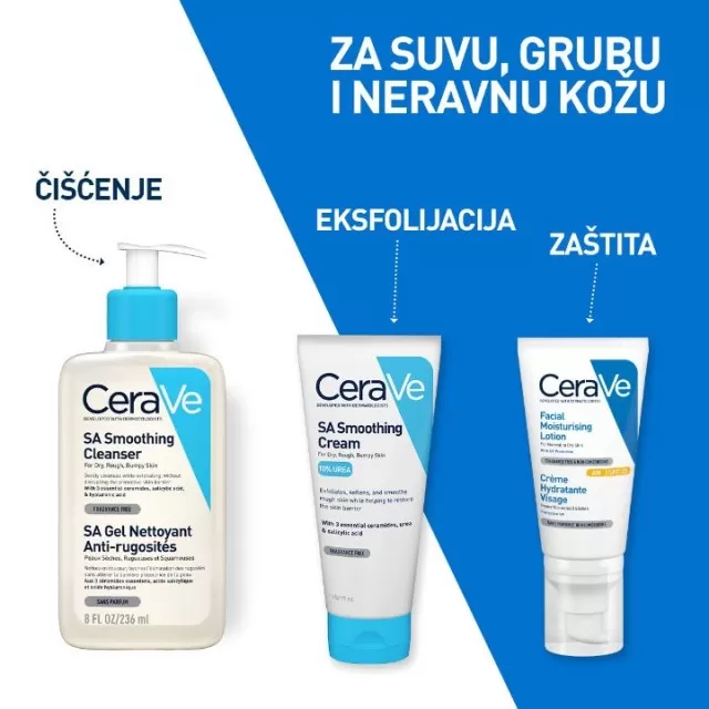 CERAVE SA SMOOTHING GEL ZA ČIŠĆENJE SUVE I GRUBE KOŽE 236ML