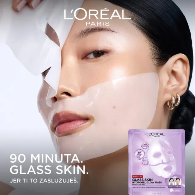 L'OREAL PARIS REVITALIFT FILLER GLASS SKIN HIDROGEL MASKA ZA BLISTAVU KOŽU A1