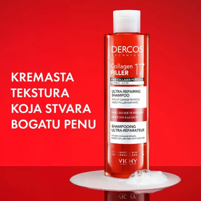 Vichy Dercos Collagen 17 Filler Ultra-obnavljajući šampon 200 ml
