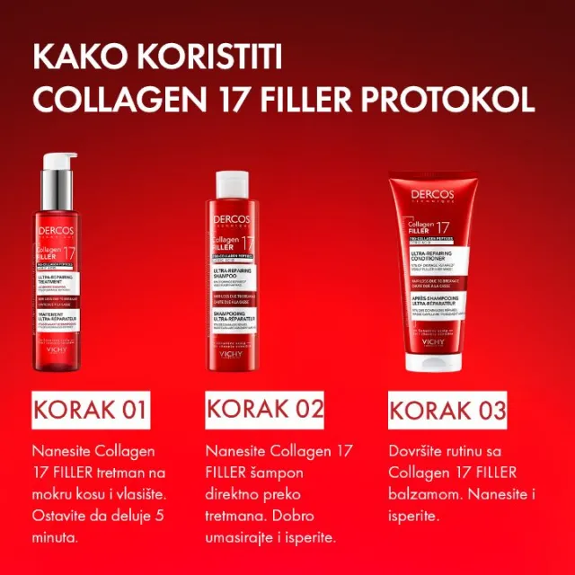 Vichy Dercos Collagen 17 Filler Ultra-obnavljajući šampon 200 ml