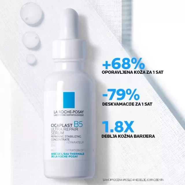 La Roche-Posay CICAPLAST B5 SERUM Ultra-obnavljajući i hidratantni serum za dehidriranu i nadraženu kožu bez sjaja, 30 ml