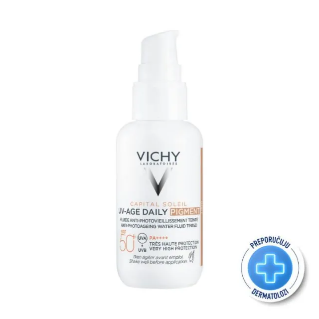 VICHY SUN CAPITAL SOLEIL SPF50+ UV-AGE DAILY TONIRANI VODENI FLUID PROTIV ZNAKOVA FOTOSTARENJA, 40 ml