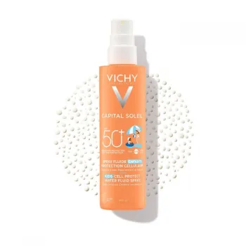 VICHY SUN CAPITAL SOLEIL - DEČJI VODENO-FLUIDNI SPREJ ZA ZAŠTITU ĆELIJA KOŽE SPF50+, 200 ml