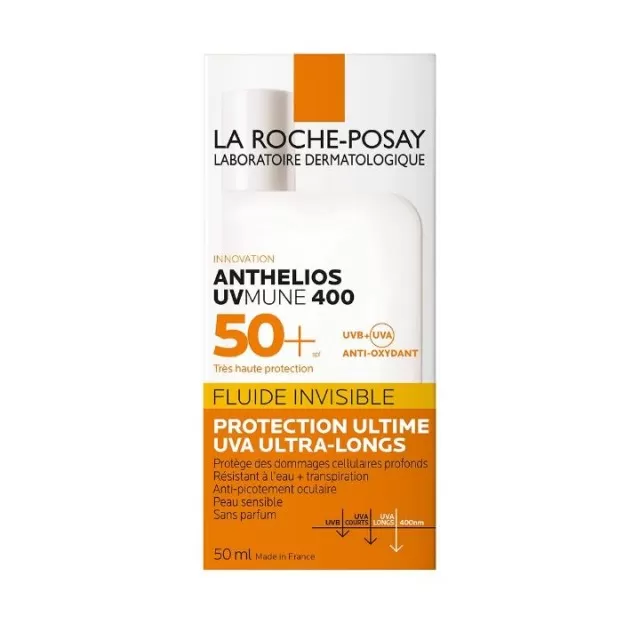 La Roche-Posay SUN ANTHELIOS UVMUNE 400 Fluid SPF50+ Ultimativna zaštita od sunca protiv dubinskog oštećenja epidermisa, 50 ml