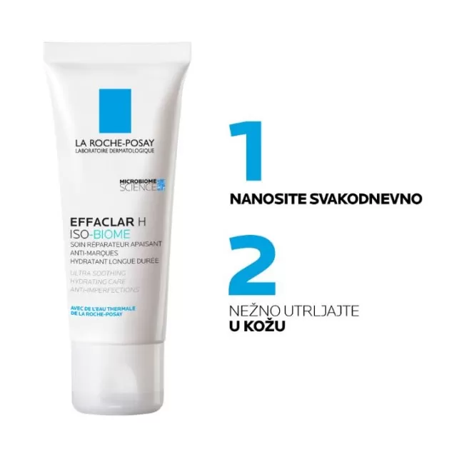 La Roche-Posay EFFACLAR H ISO-BIOME Umirujuća hidratantna nega protiv nepravilnosti za lice, 40 ml