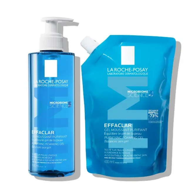 La Roche-Posay EFFACLAR penušavi gel + eko punjenje za kožu sklonu aknama i nepravilnostima (čišćenje + punjenje)