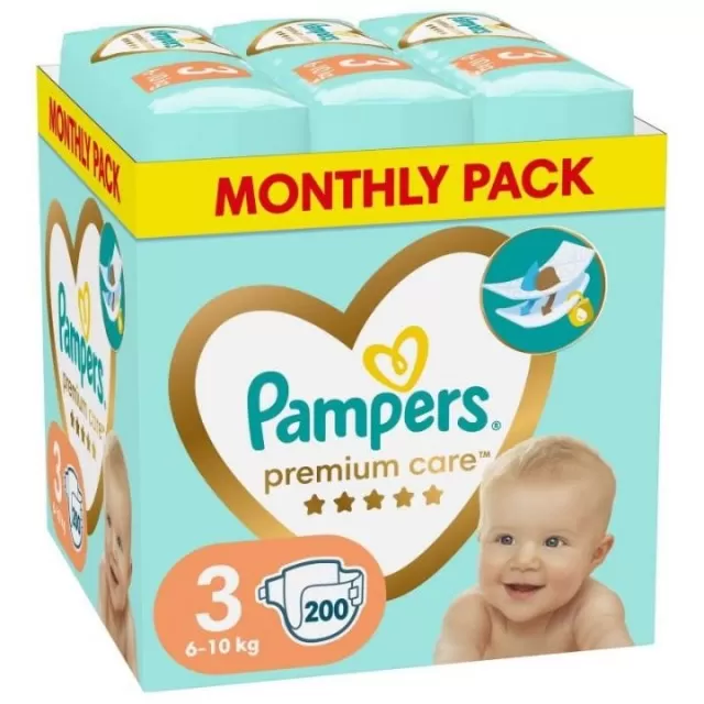 PAMPERS PREMIUM 3 MESEČNO PAKOVANJE A200