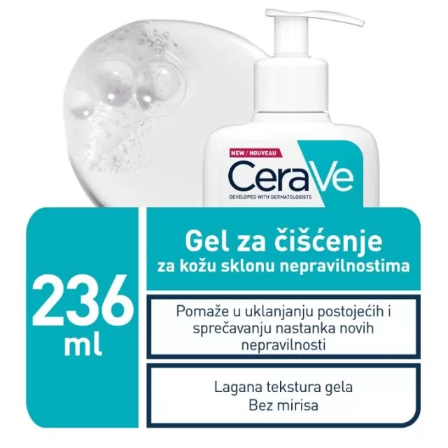 CERAVE BLEMISH CONTROL GEL ZA ČIŠĆENJE ZA KOŽU SKLONU NEPRAVILNOSTIMA 236ML