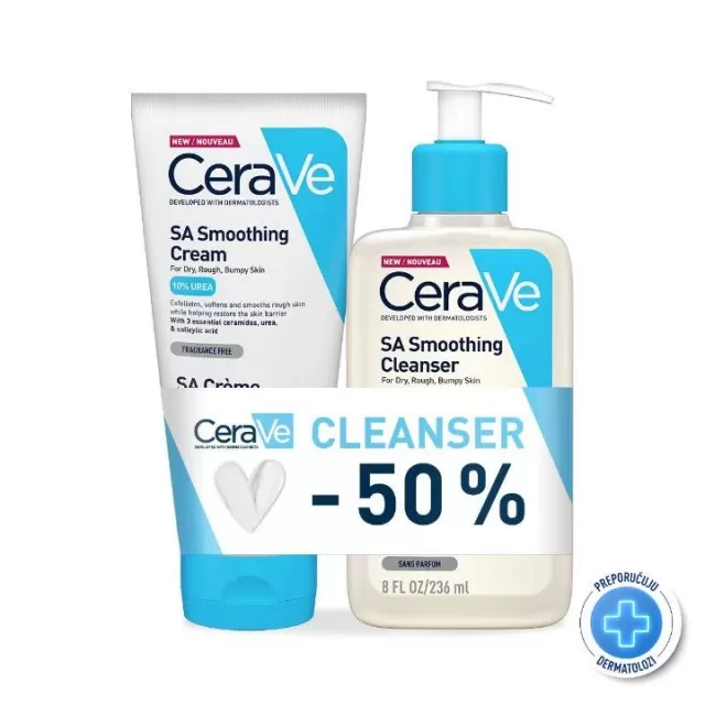 CERAVE PROMO SA SMOOTHING KREMA 177ML+SMOOTHING ČISTAČ 236ML-50%