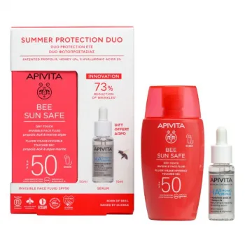 APIVITA SUN PROMO DRY TOUCH FLUID ZA LICE SPF50 50ML + HA5 HONEY REPAIR SERUM 10ML