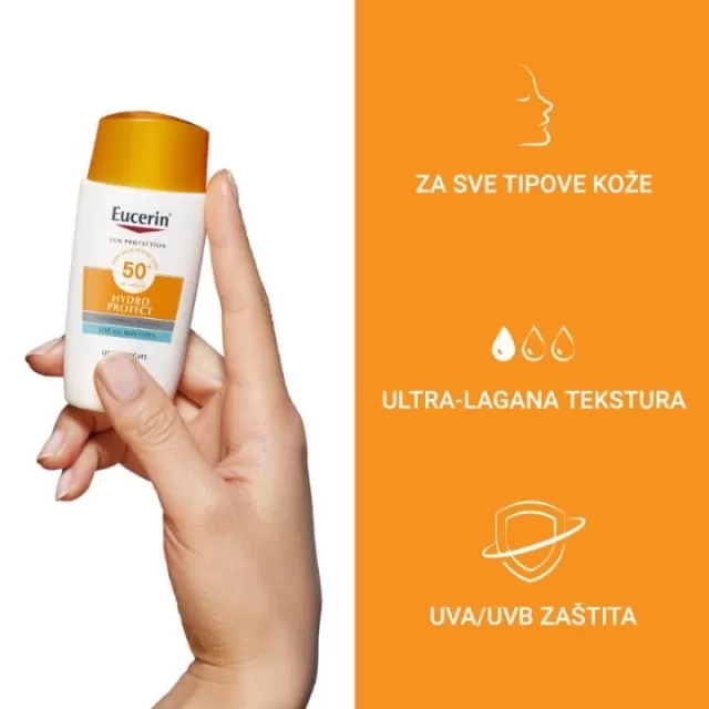 EUCERIN SUN HYDRO PROTECT ULTRALAGANI FLUID ZA ZAŠTITU LICA OD SUNCA SPF50+ 50ML