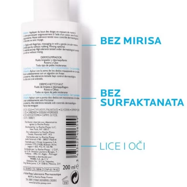 LA ROCHE-POSAY TOLERIANE LOSION ZA ČIŠĆENJE ŠMINKE 200ML